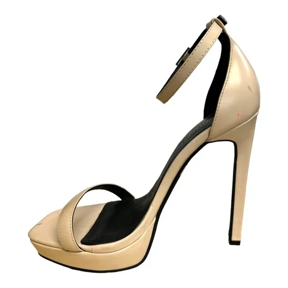 Jeffrey Campbell Nude Platform Heels Sandal Strap 7.5 - Picture 6 of 14